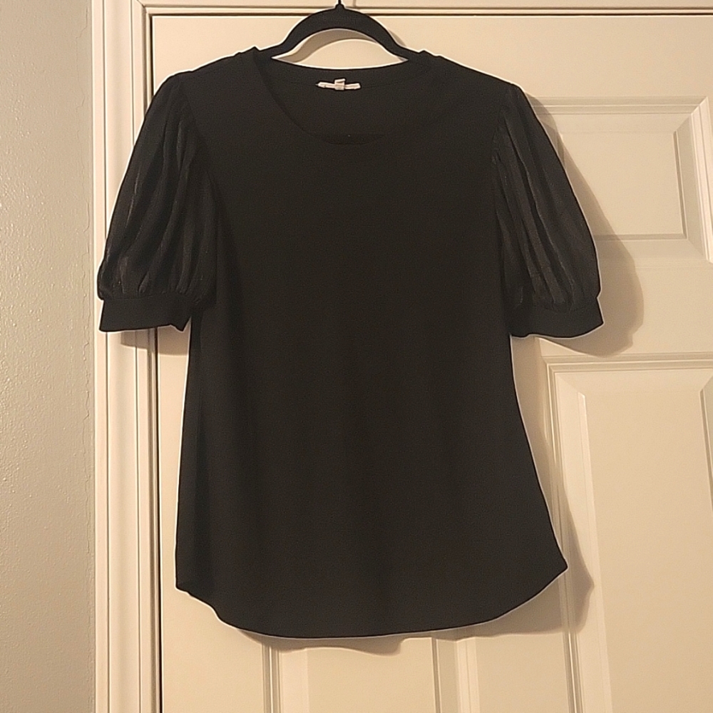 ☀️ 3 For $15 Elegant Black Puff Sleeve Top